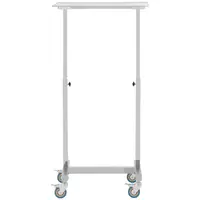 Klinikkbord - rullebord - 600 x 400 mm - høydejusterbart - rustfritt stål og gummi