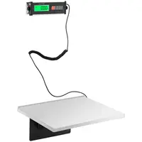 Væghængt vægt - klapbar - 150 kg / 50 g - 55 x 45 cm - eksternt LCD
