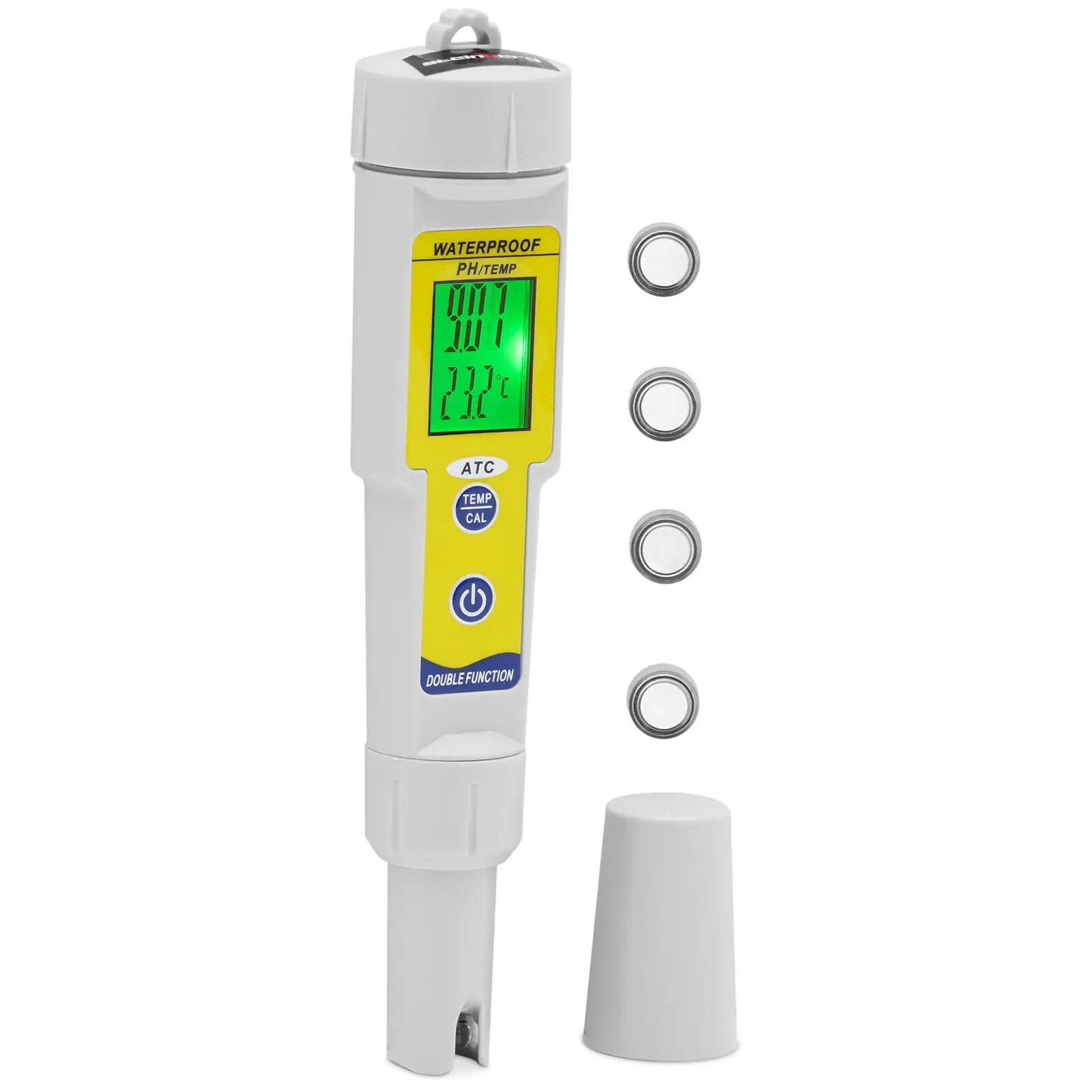 pH-mätare med temperatur - LCD - 0-14 pH / Temperatur 0 - 50 °C