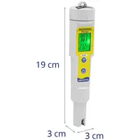 pH μετρητής με μέτρηση θερμοκρασίας - οθόνη υγρού κρυστάλλου - 0-14 pH / Θερμοκρασία 0 - 50 °C