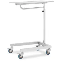 Instrument Trolley - 4 wheels - 60 x 40 cm - height adjustable - stainless steel / rubber