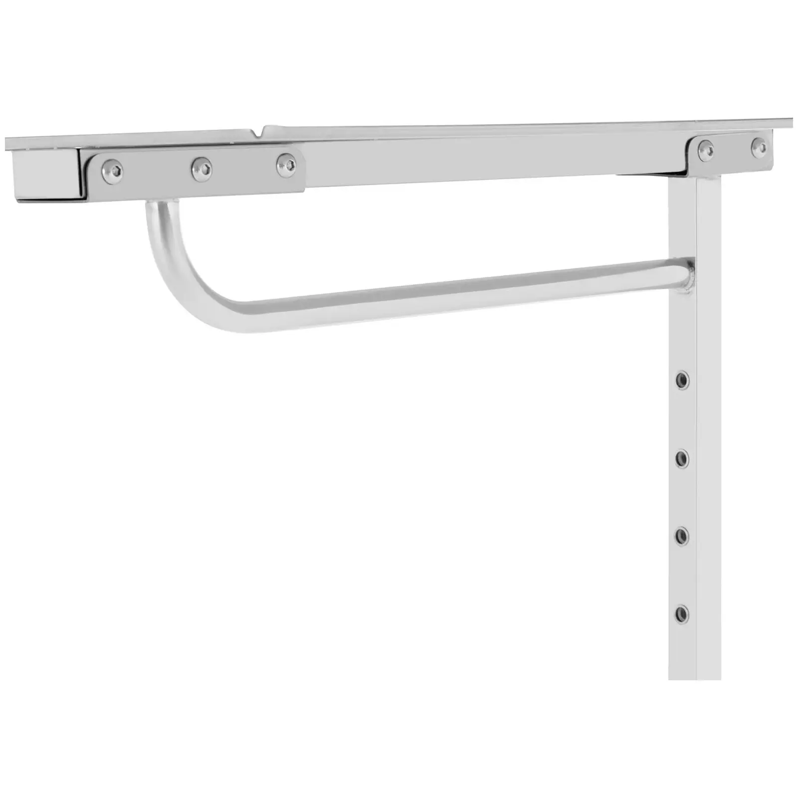 Műszerasztal - nyitott oldalú design - 60 x 40 cm - állítható magasságú - rozsdamentes acél / gumi