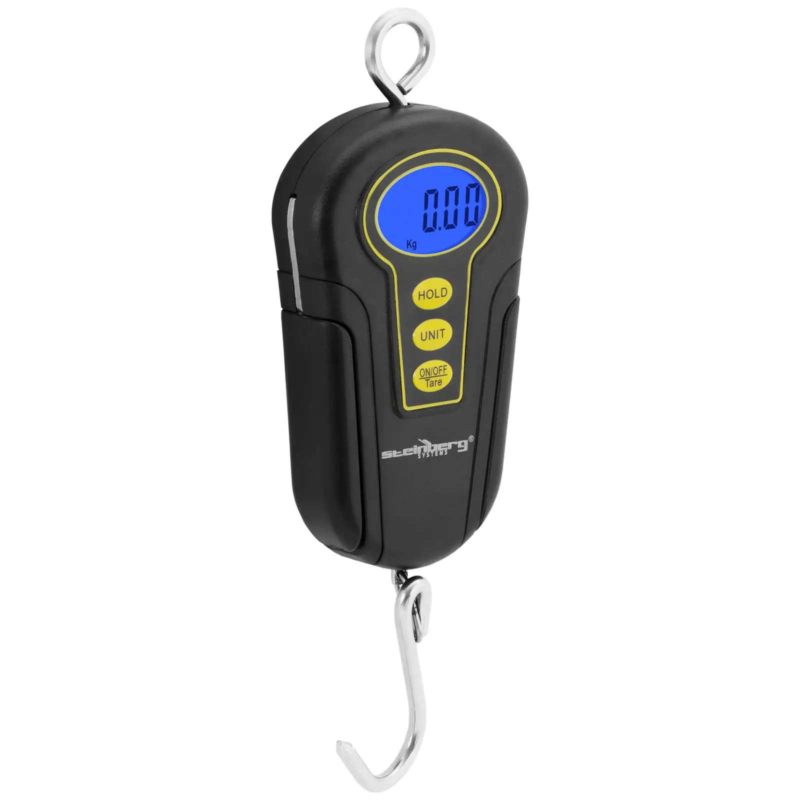 Závěsná váha - 50 kg / 0,02 kg - vodotěsná - LCD - výklopná rukojeť