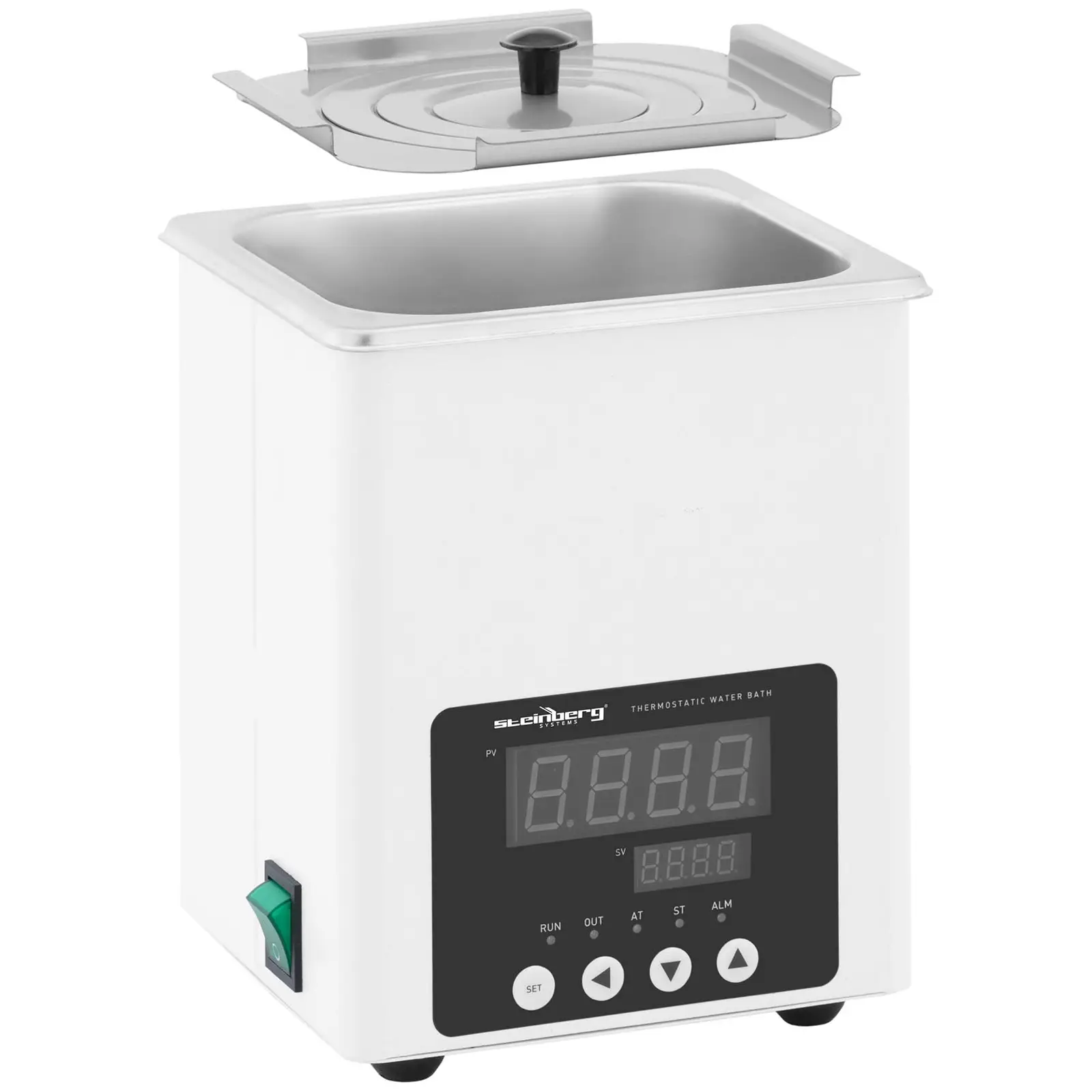 Termostatická vodní lázeň - digitální - 3,4 l - 5 - 100 °C - 150 x 135 x 150 mm (Materiál: Ušlechtilá ocel)
