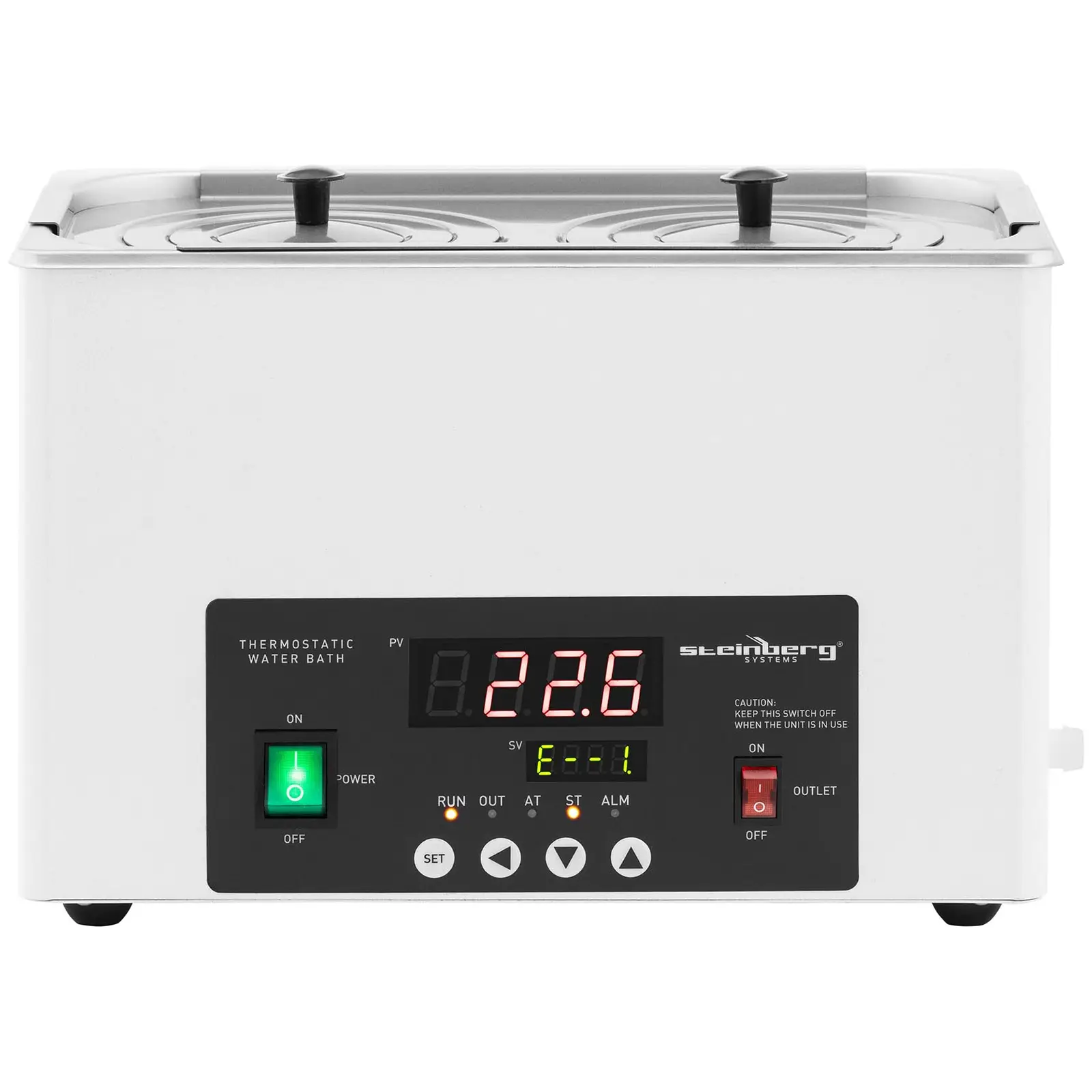 Termostatická vodní lázeň - digitální - 6,1 l - 5 - 100 °C - 300 x 150 x 150 mm (Objem: 6.1 l)