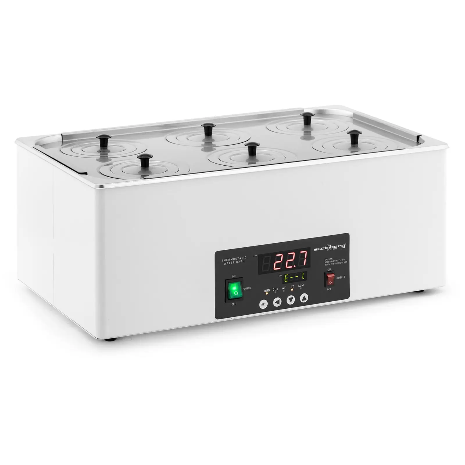 Thermostatic water bath - digital - 22.5 l - 5 - 100 °C - 500 x 300 x 150  mm