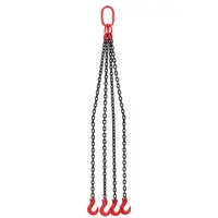 Imbracatura a catena - 5.000 kg - 4 x 1,5 m - Nera, rossa