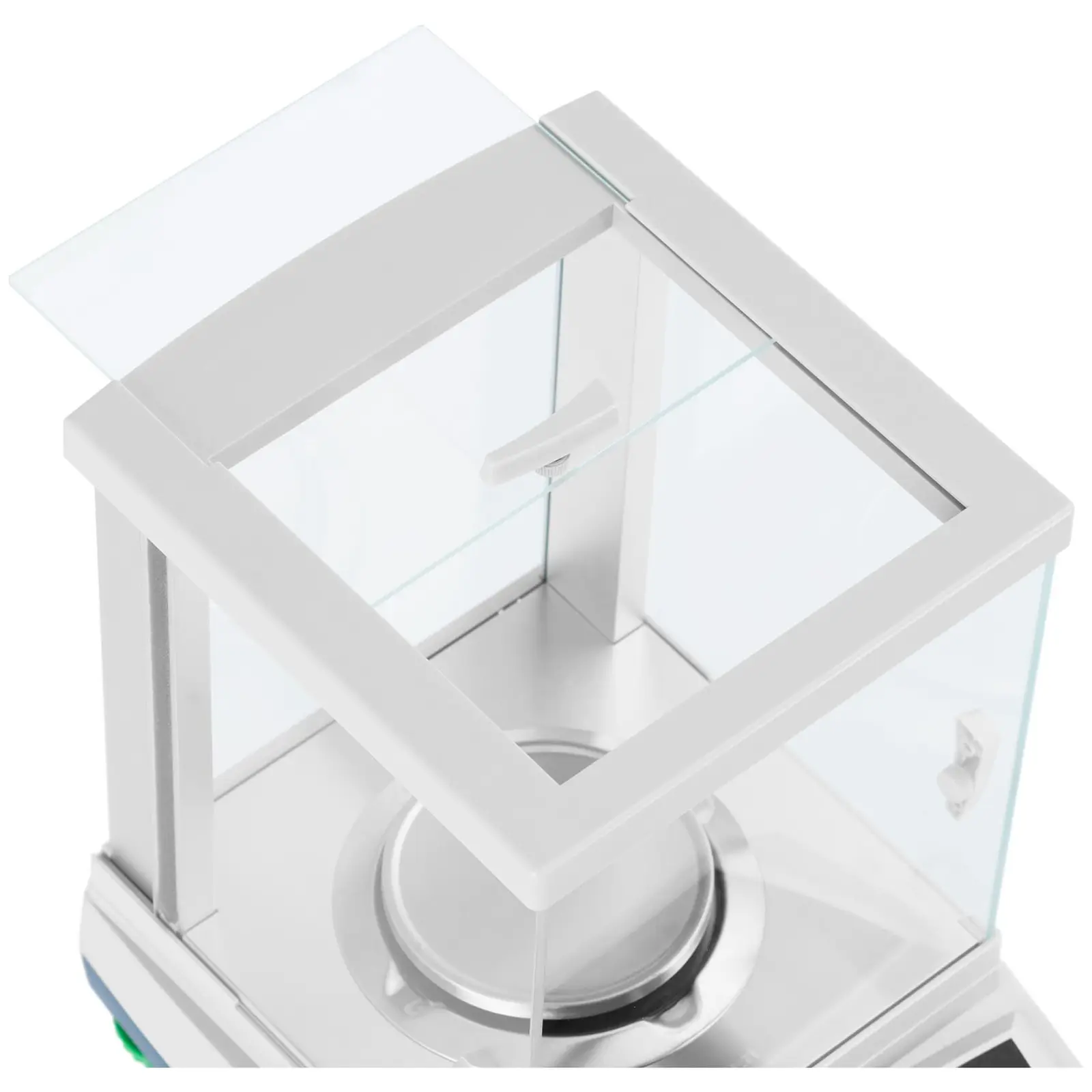 Presná váha - 200 g / 0,001 g - Ø 98 mm - dotykový LCD - veľký sklenený kryt proti prúdeniu vzduchu