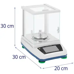 Precision Scale - 300 g / 0.001 g - Ø 98 mm - Touch-LCD - large glass draft shield