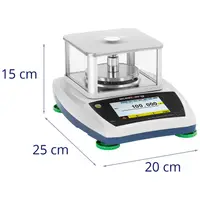 Precision Scale - 200 g / 0.001 g - Ø 98 mm - Touch-LCD - Glass draft shield