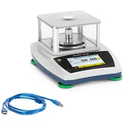 Laboratorní váha - 300 g / 0,001 g - Ø 98 mm - dotykové LCD - kryt proti větru