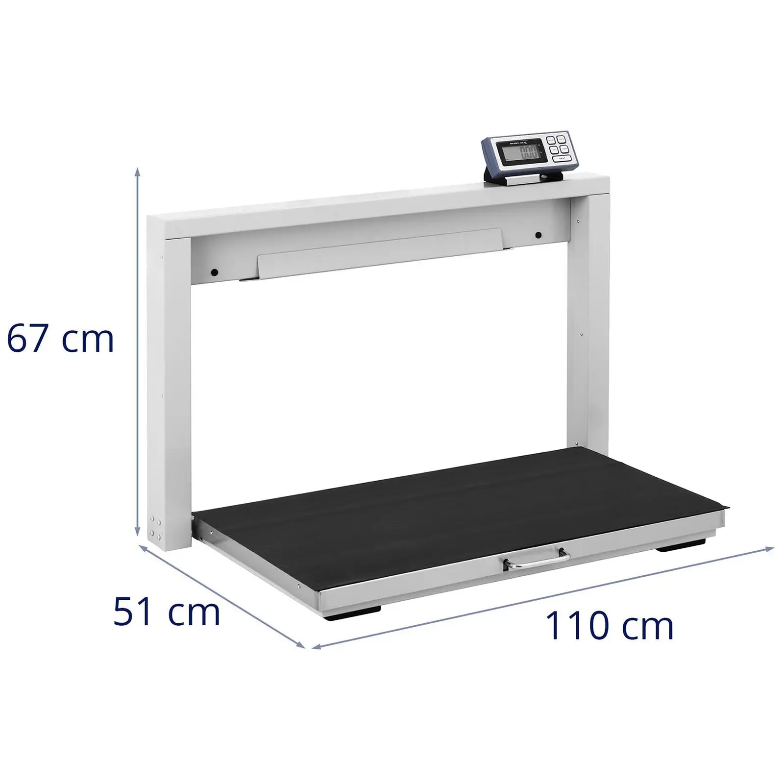 B-varer Industriell vekt - 150 kg / 50 g - anti-skli matte - sammenleggbar - LCD