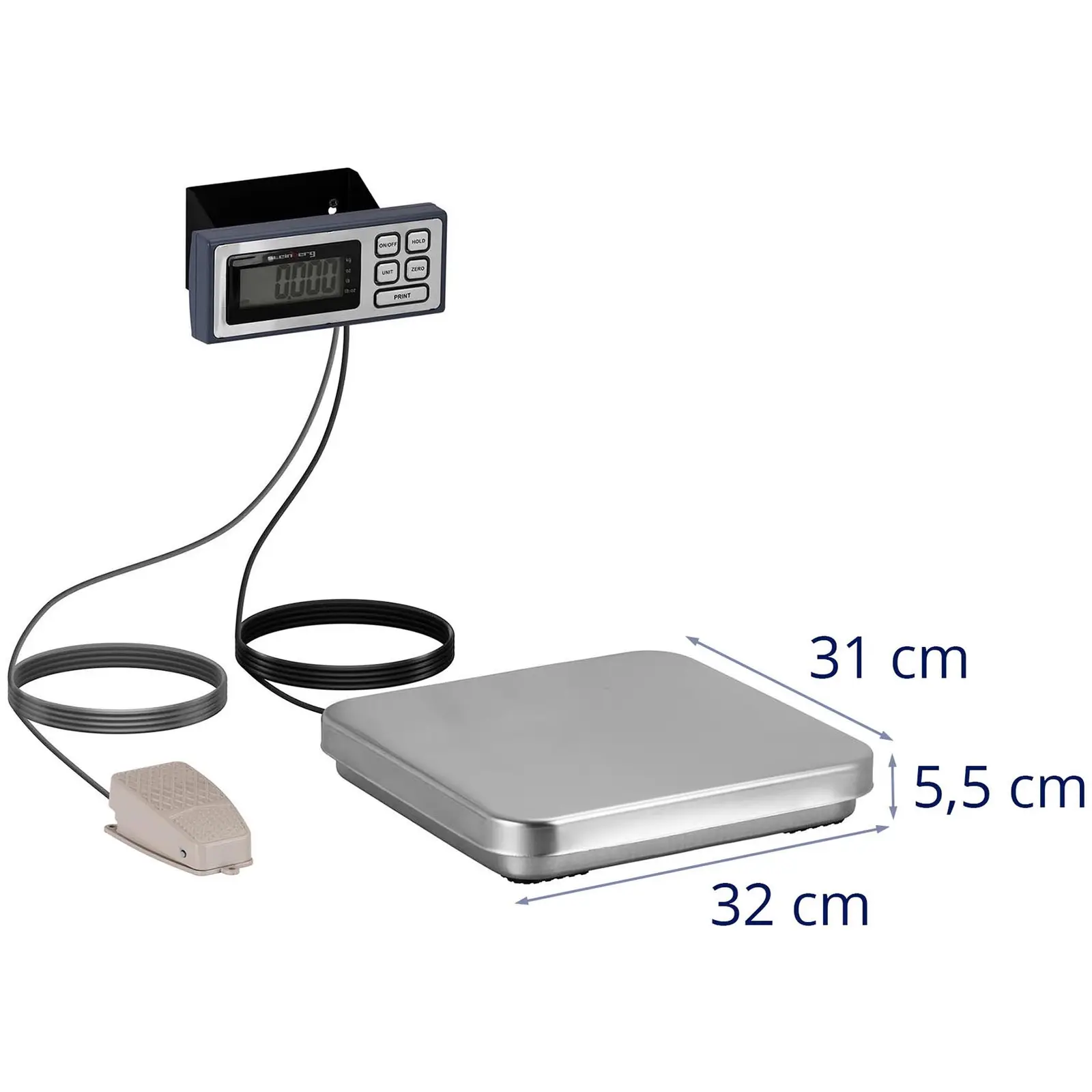 Digitálna kuchynská váha - nožný pedál - 5 kg / 1 g - 320 x 310 mm - LCD