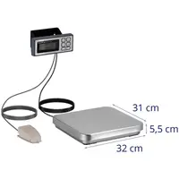 Balance de cuisine - pédale - 5 kg / 1 g - 320 x 310 mm - LCD