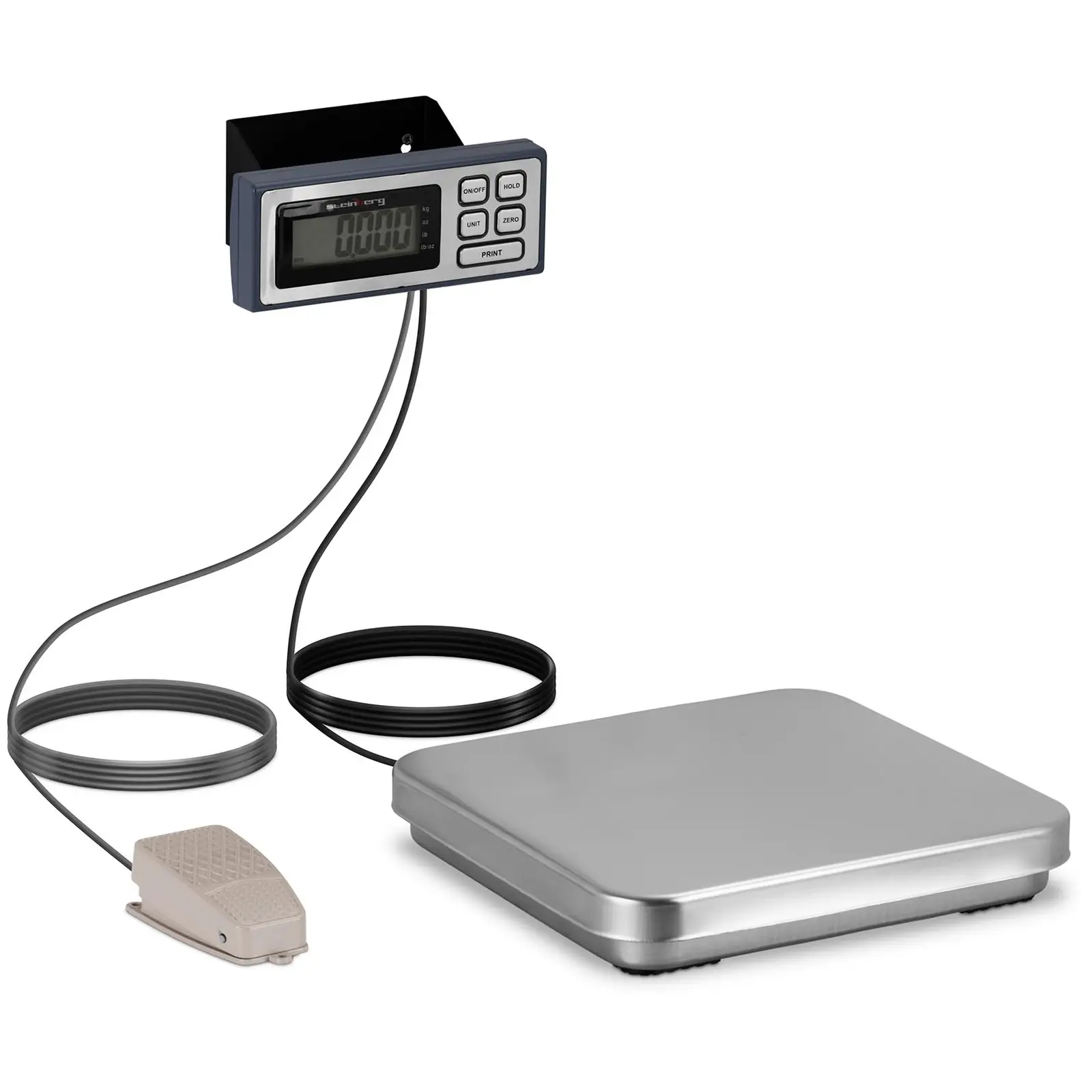 Digital köksvåg - fotpedal - 10 kg / 2 g - 320 x 310 mm - LCD
