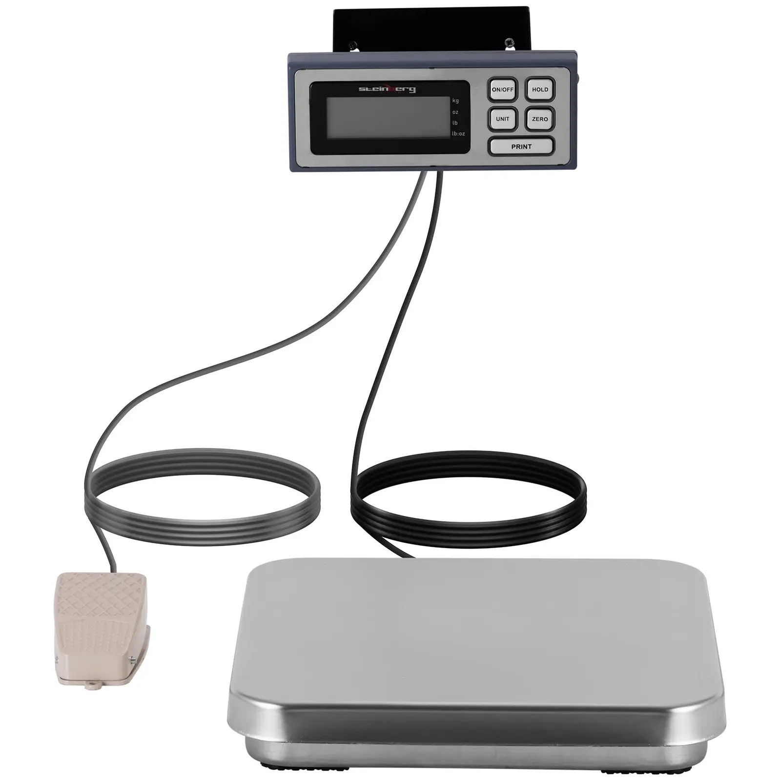 Digitális konyhai mérleg - lábpedál - 10 kg / 2 g - 320 x 310 mm - LCD