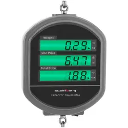 Bilancia sospesa - 0.1 - 30 kg, 5 g - Display LCD - Telecomando