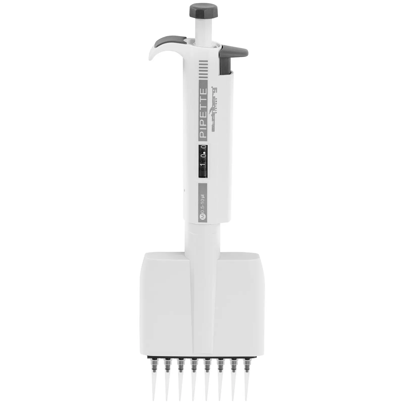 Pipeta multicanal - para 8 puntas - 0,5 - 10 μl (Permitir error máximo: 2.50% 0.125)
