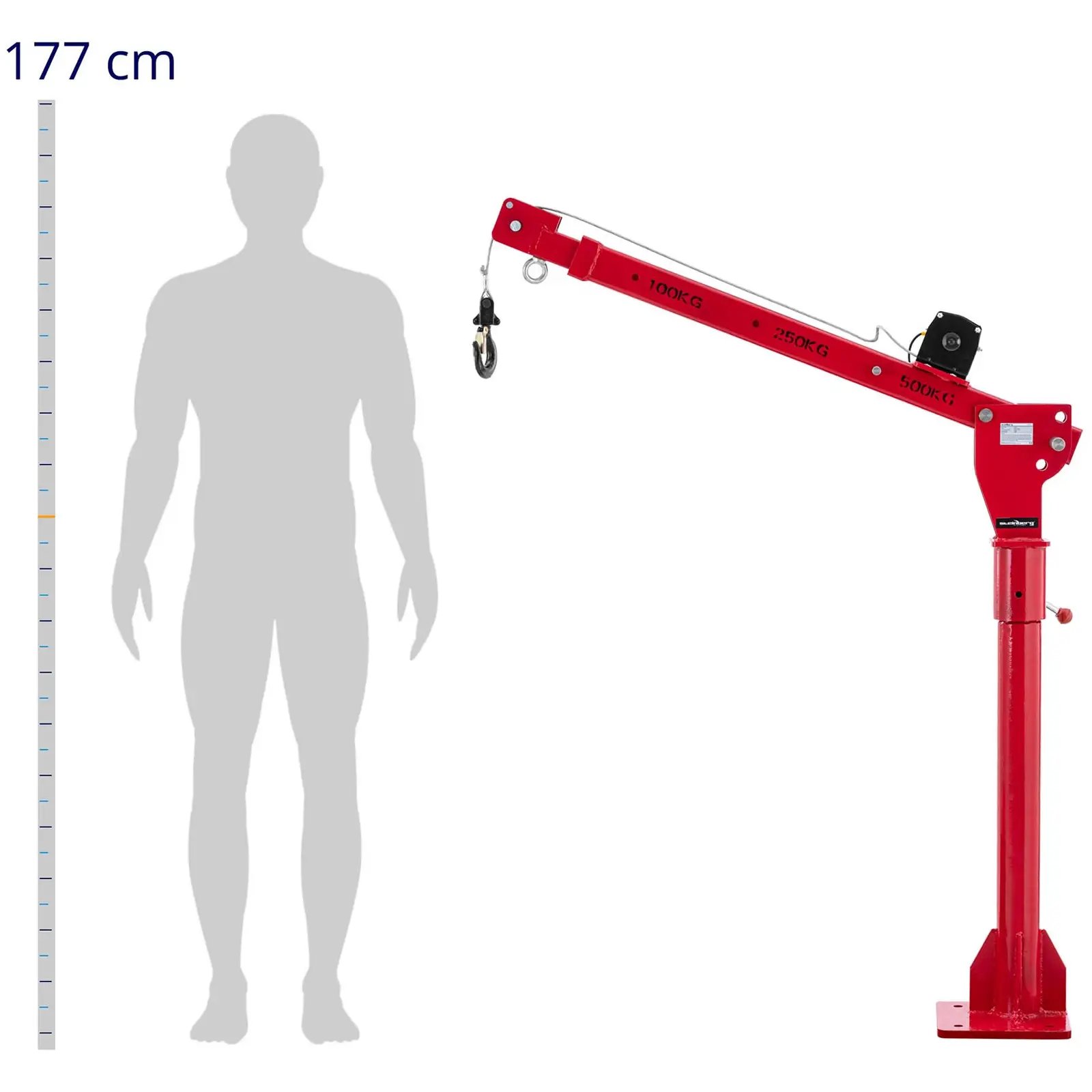 Ladekran mit 12 V Seilwinde - 800 kg - 360°