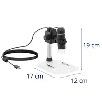 Microscope numérique - 10 - 300x - Lumière réfléchie LED - USB