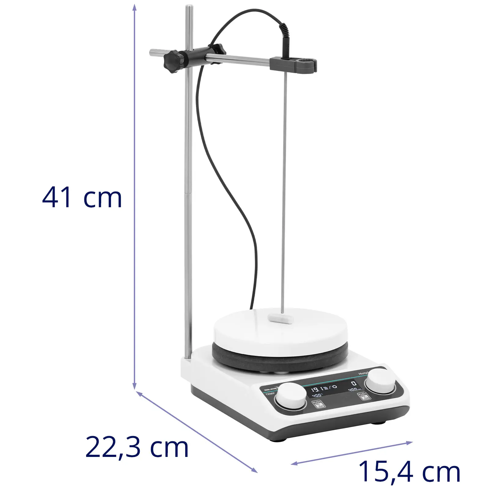 Magnetická míchačka s ohřevem - 2 l - 50–1500 ot/min (Velikost míchací tyče [mm]: 30)