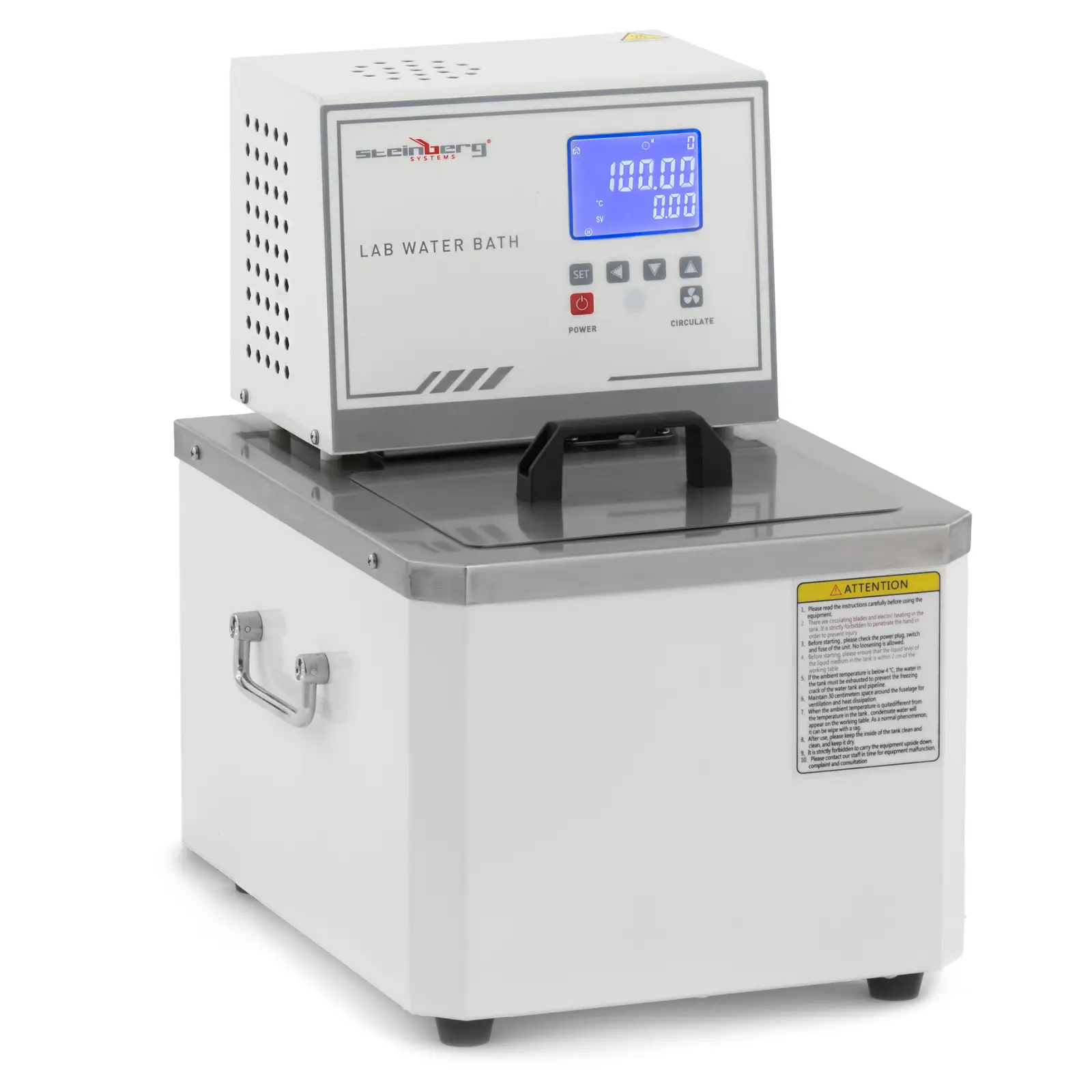 Waterbad - laboratorium - digitaal - 6 l - 10 tot 100 °C - 180 x 160 x 150 mm