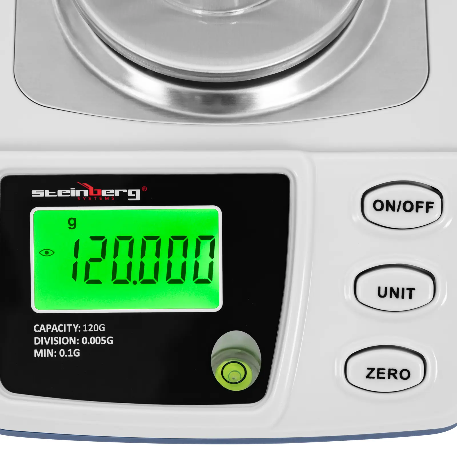 Digitální laboratorní váha - 0,1–120 g / 0,005 g - Ø 68 mm - kryt proti větru (Hustota: Ne)