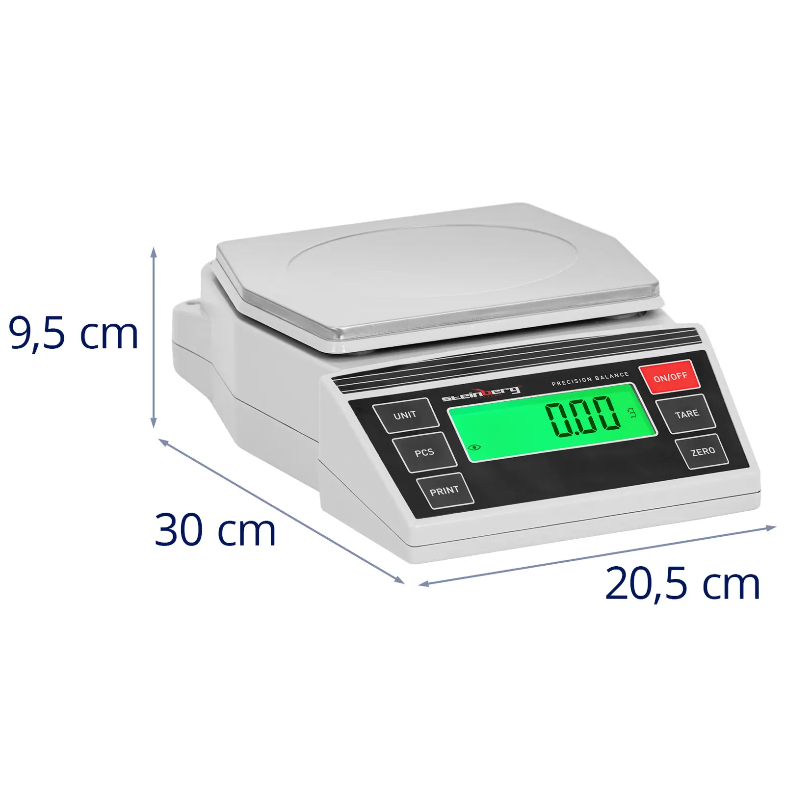 Digitale Präzisionswaage - 0,2 bis 3000 g / 0,01 g - 196 x 160 mm