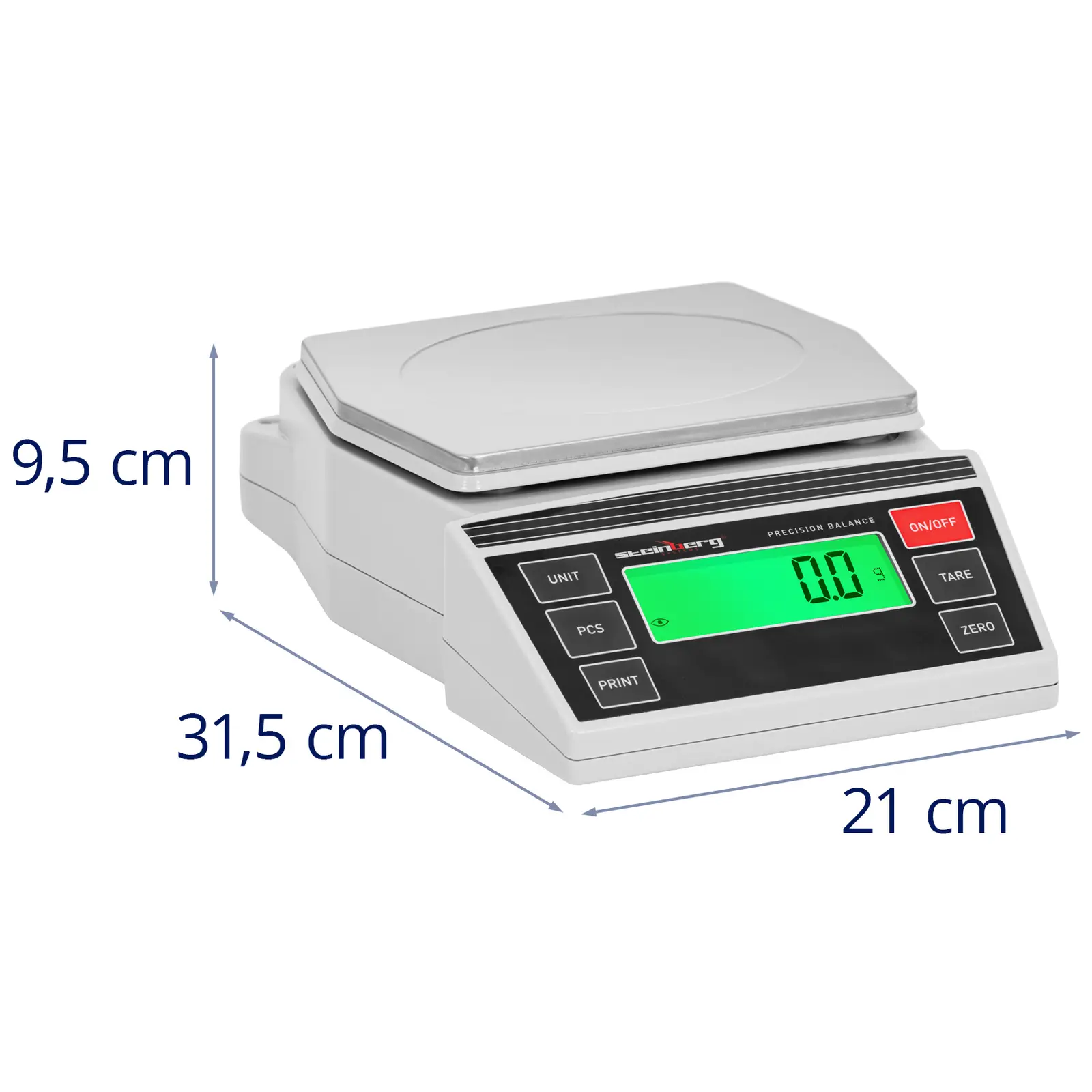 Presisjonsvekt - 2 til 3000 g / 0,1 g - 196 x 160 mm