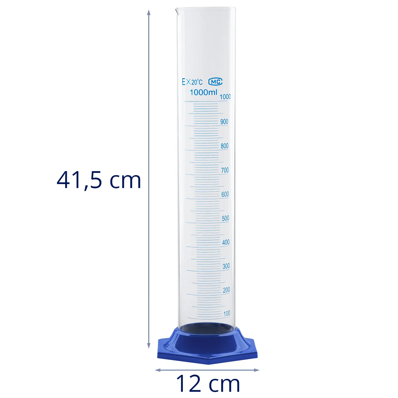 Laboratorní sklo - odměrný válec + 3 skleněné pipety - 4dílná sada (Materiál: Varné sklo)