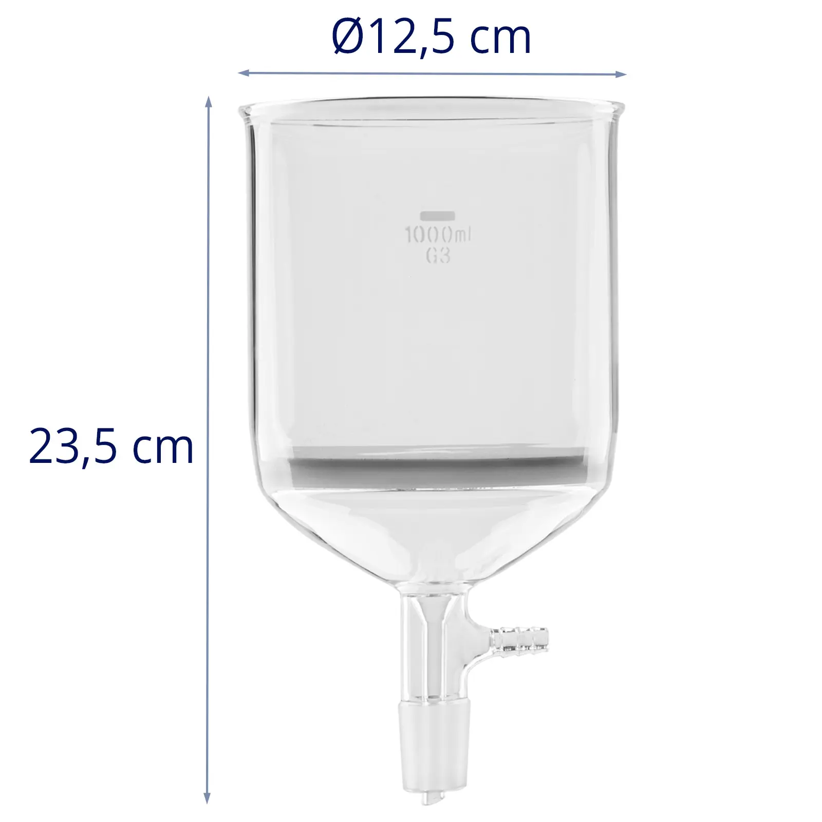 Frit de sticlă - cu membrană - 1000 ml - articulație standard rectificată: 24/40