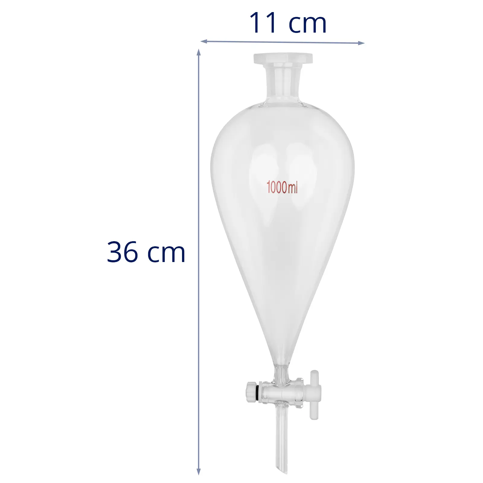 Funil separador - 1000 ml - terra 24/29 - torneira PTFE