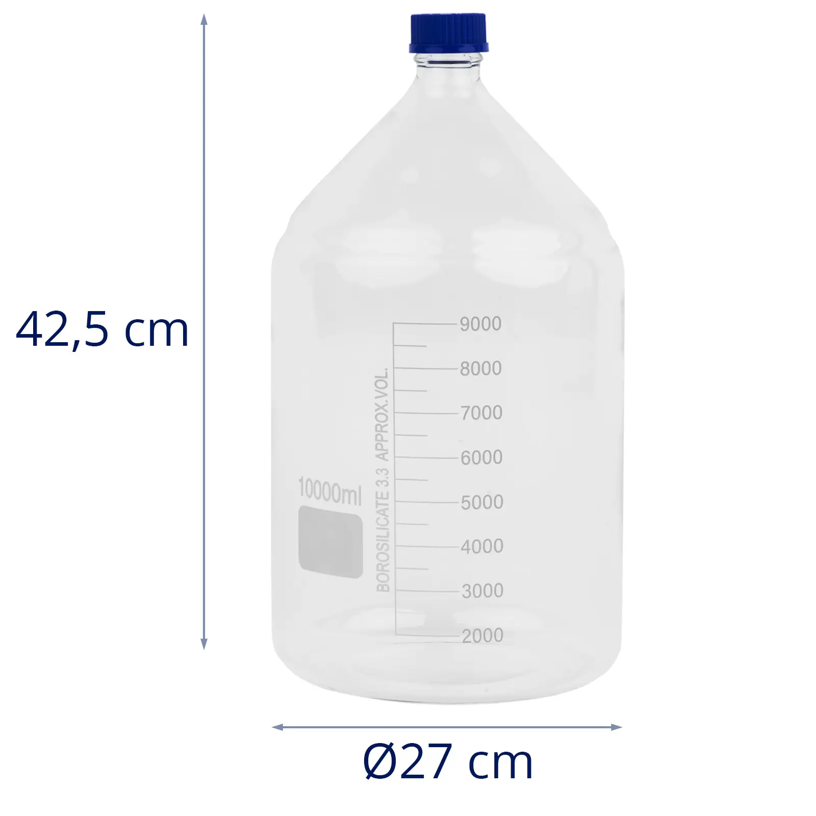 Laboratorní láhev - 10 l (Materiál: Varné sklo)