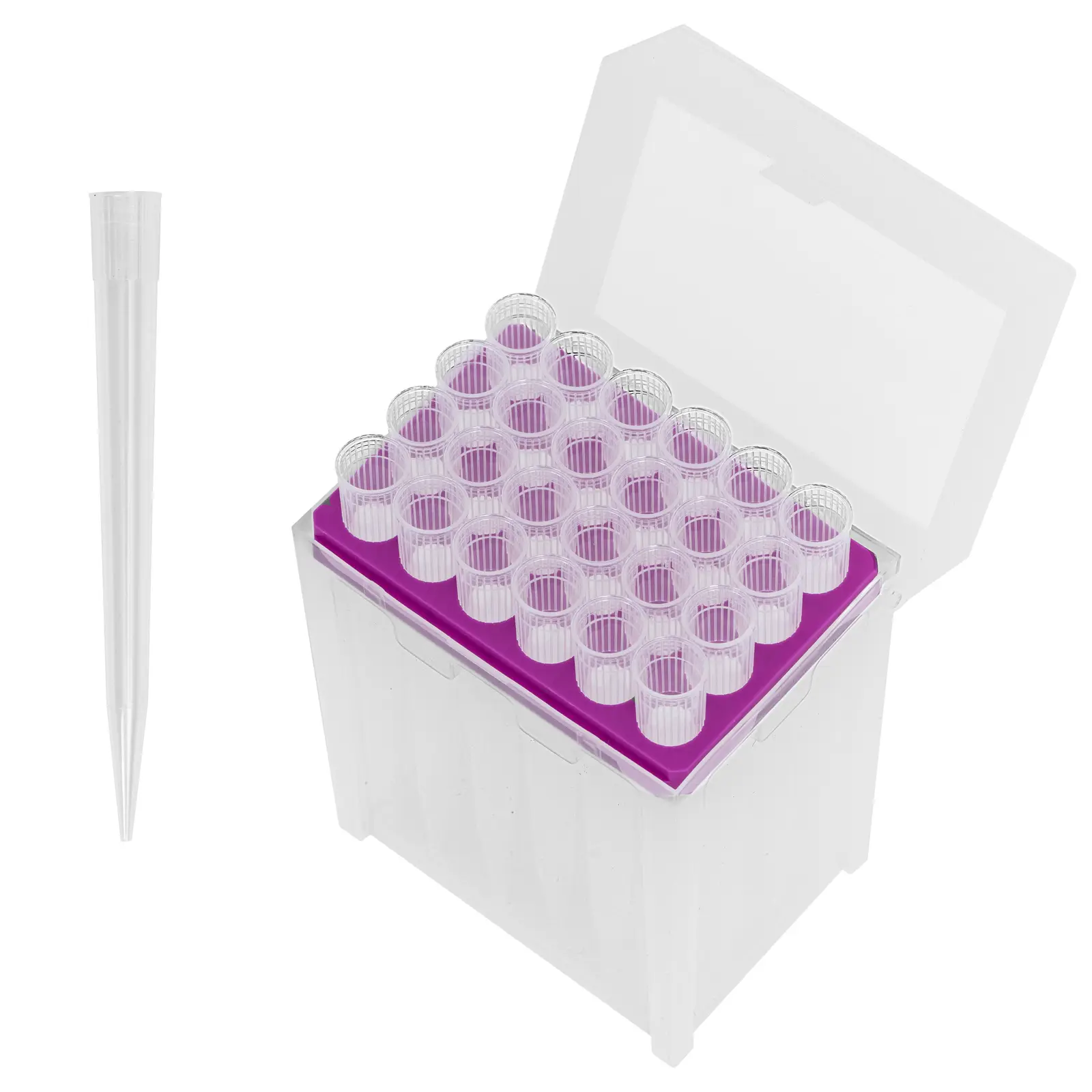 Pipetės antgaliai - 10 ml - be DNR ir RNR - pipetės antgalių dėžutėje - 10 x 24 antgaliai