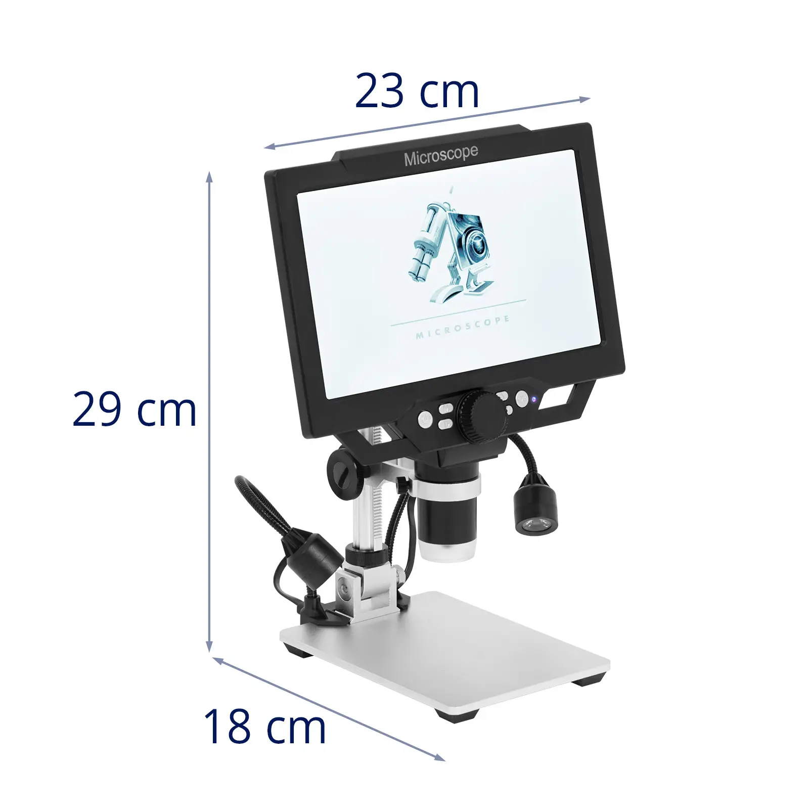 Digitální mikroskop - 1600x - fotoaparát: 16 MP - LCD displej (Jazyk: Angličtina / španělština / ruština / korejština / japonština / thajština / hebrejština / portugalština / němčina / francouzština / italština / turečtina / čeština / polština / tradiční a zjednodušená čínština)