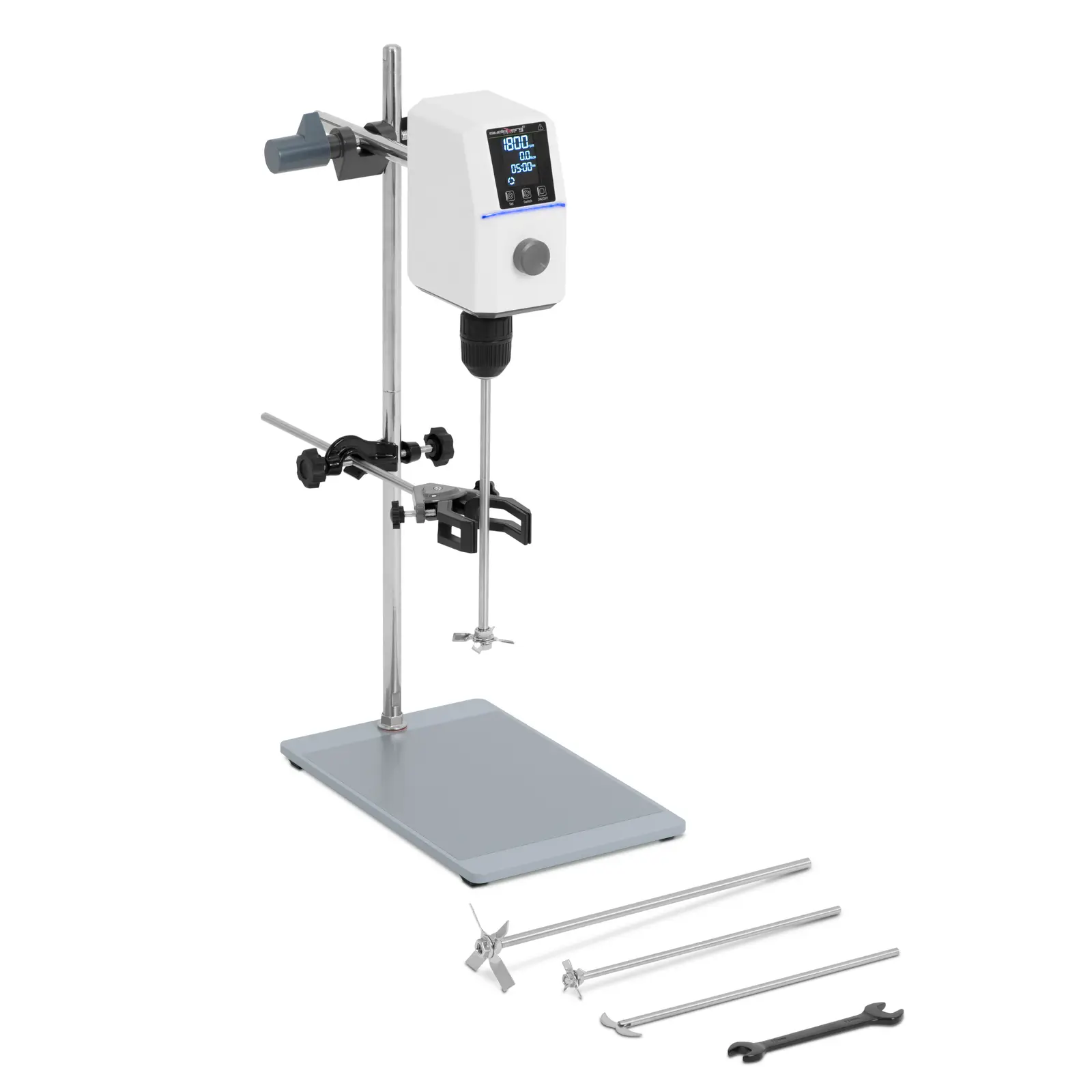 Produktbild von Labor-Elektrorührer 220 V, 200 W – 3000 U/min, Digitaler Overhead-Rührer Mit Timer (0–120 Min) & Edelstahl/Tetrafluorethylen-Rührstab
