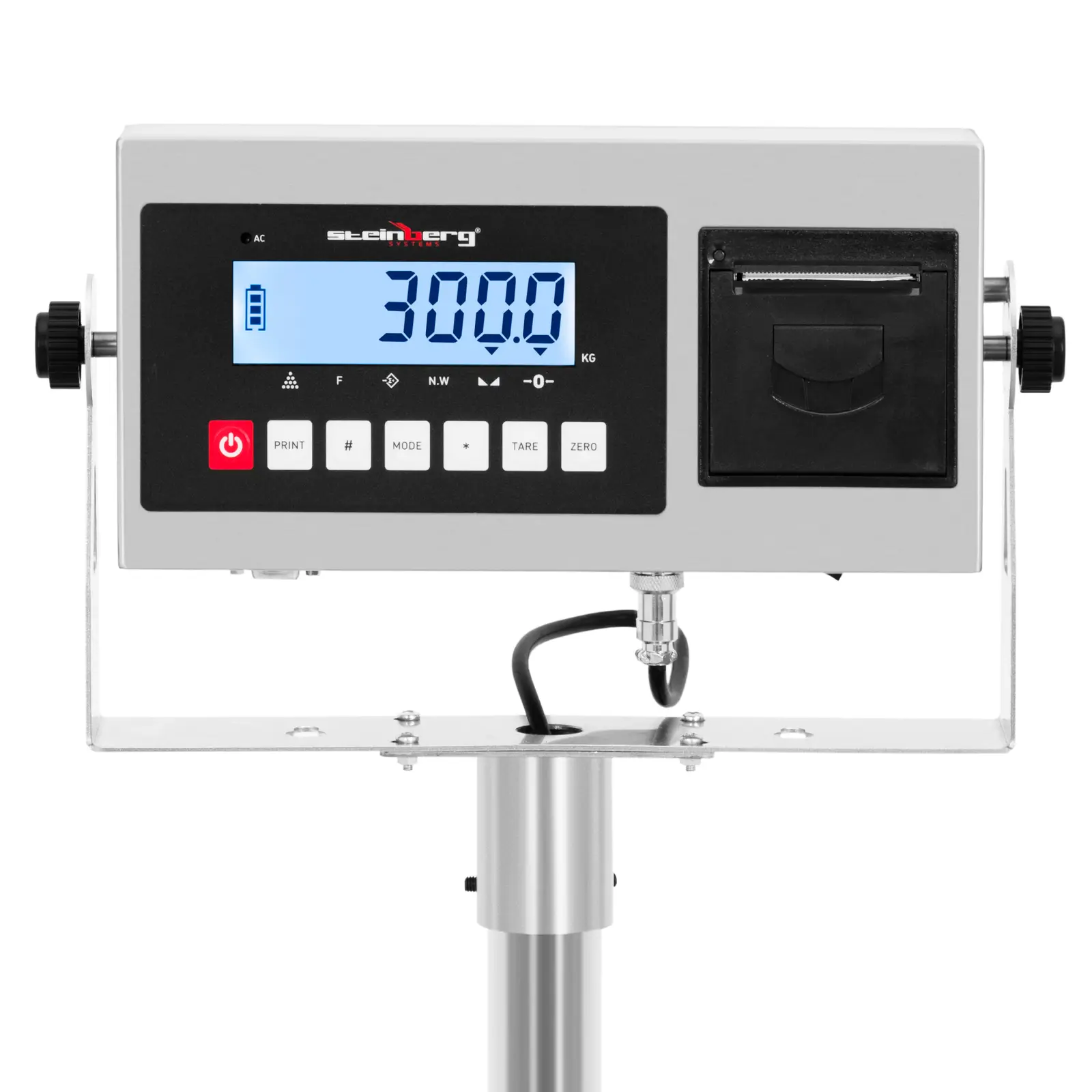 Plošinová váha - 300 kg / 10 g - 50 x 40 cm - LCD s tlačiarňou etikiet