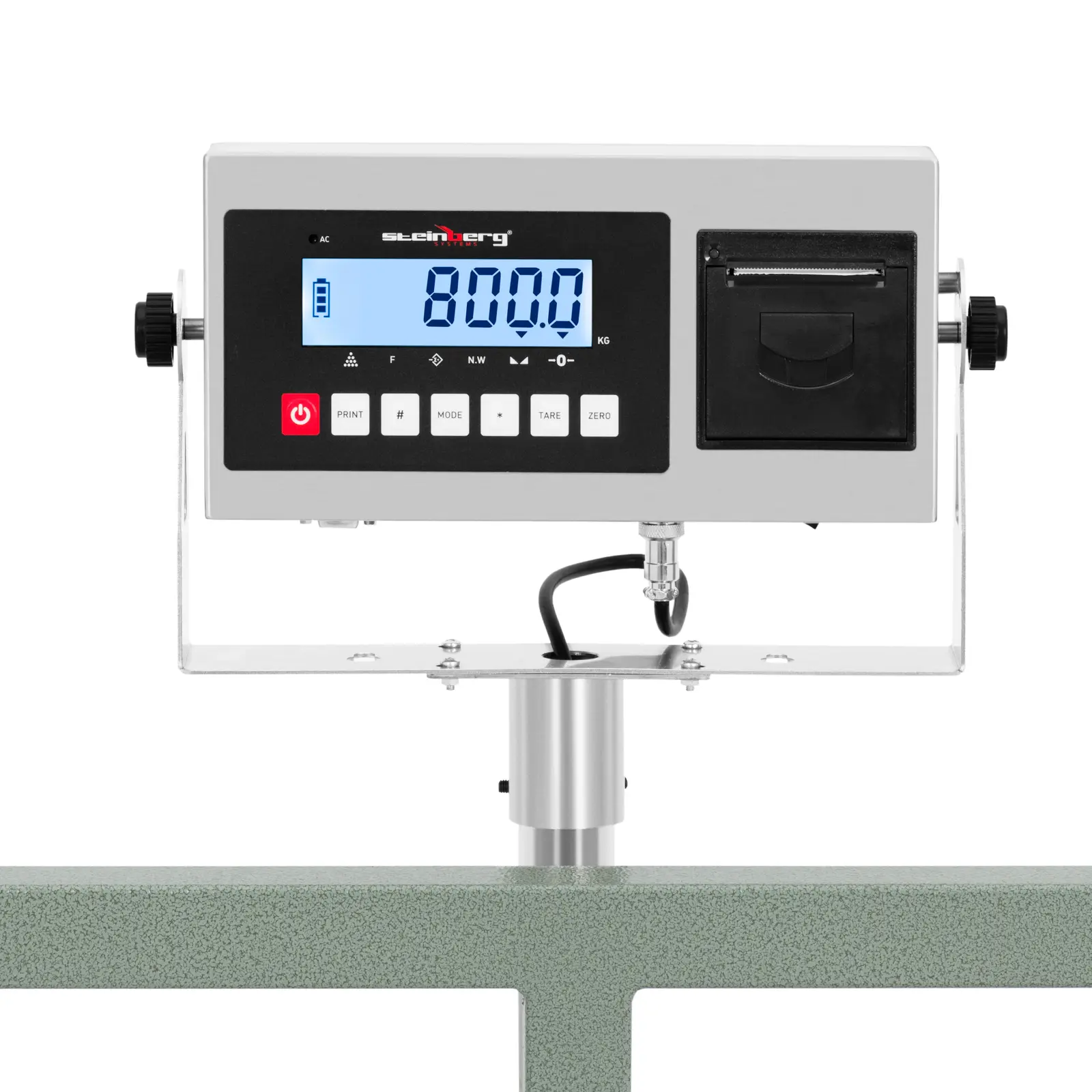 Plattformwaage - 800 kg / 100 g - 100 x 100 cm - LCD mit Etikettendrucker