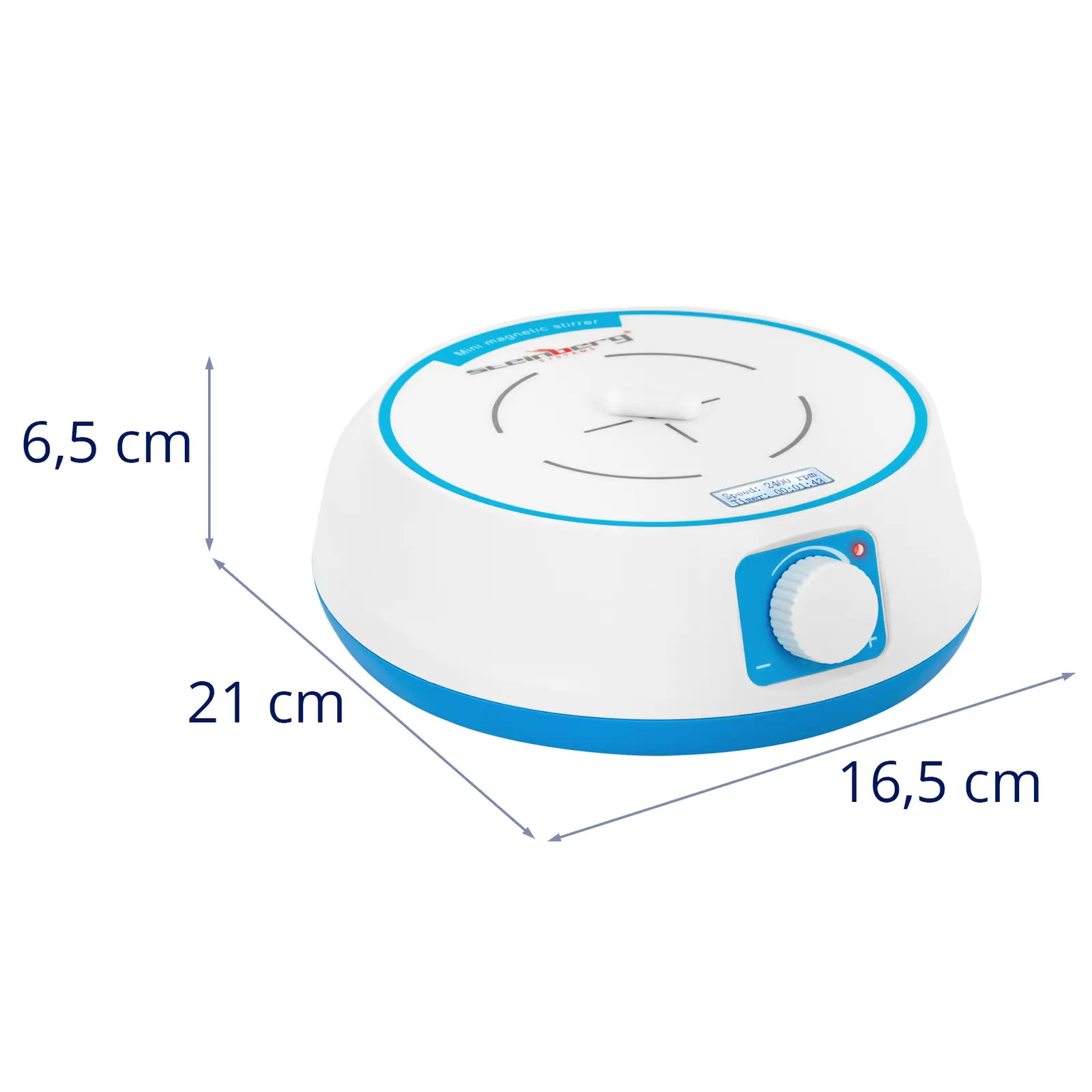 Malá magnetická míchačka - LCD - 0–2 400 ot/min - 2 l (Barva: Bílá)