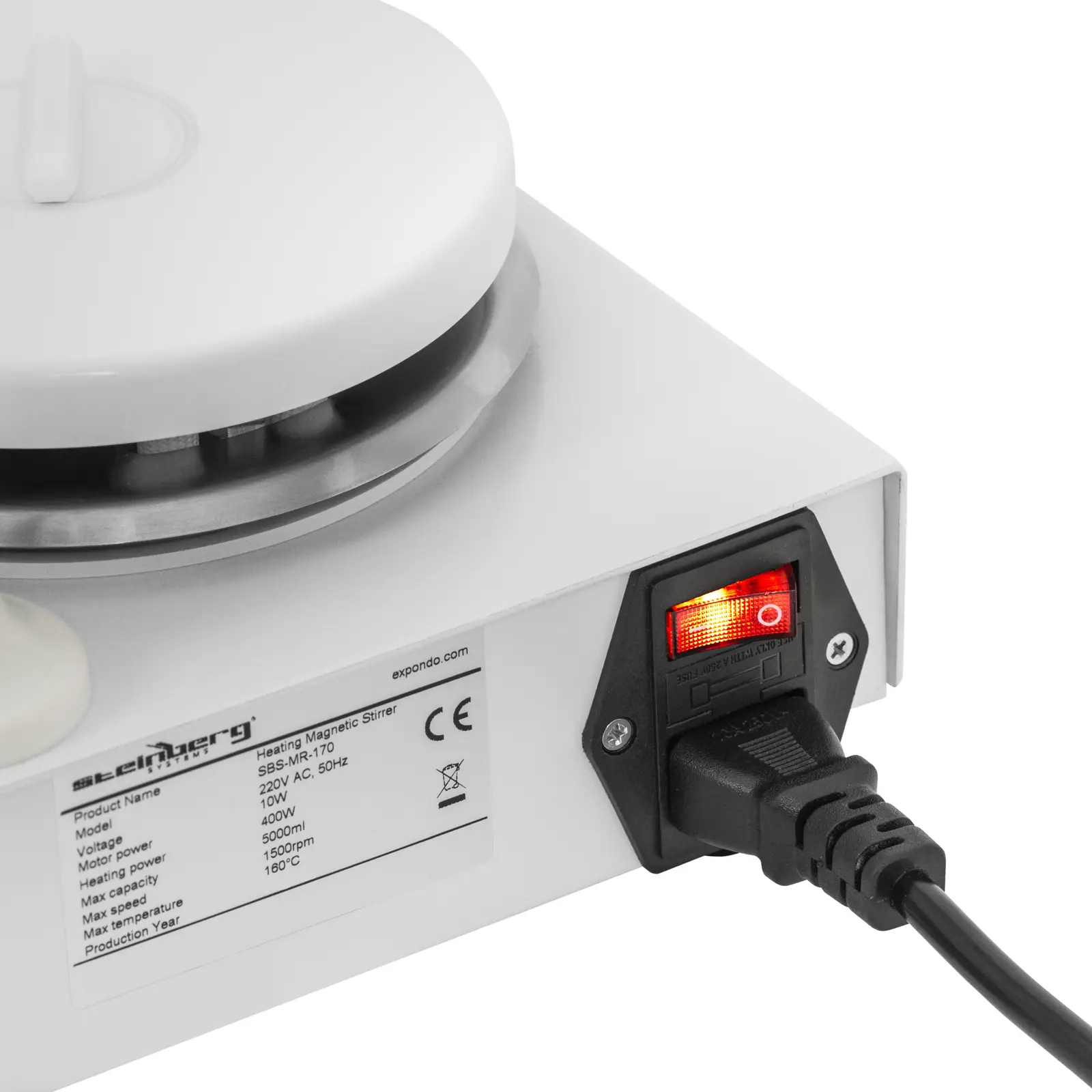 Magnetická míchačka s ohřevem - 5 l - 1 500 ot/min (Materiál: Ocel)