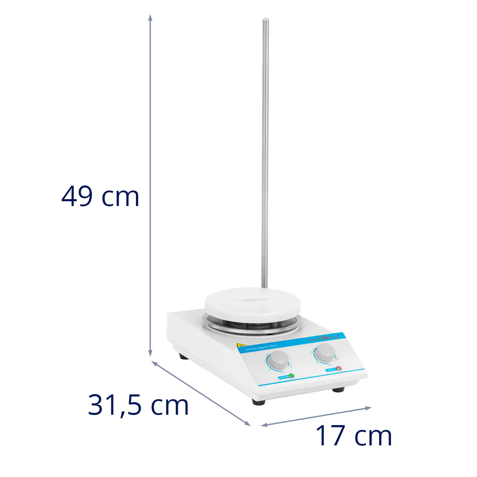 Magnetická míchačka s ohřevem - 5 l - 1 500 ot/min (Barva: Bílá)