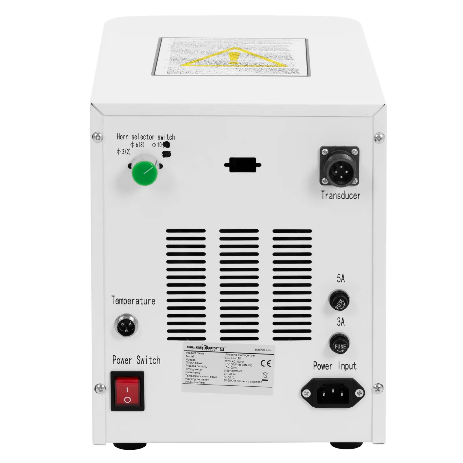 Ομογενοποιητής υπερήχων - 1,5 έως 150 W - 10 έως 100 ml - Οθόνη TFT