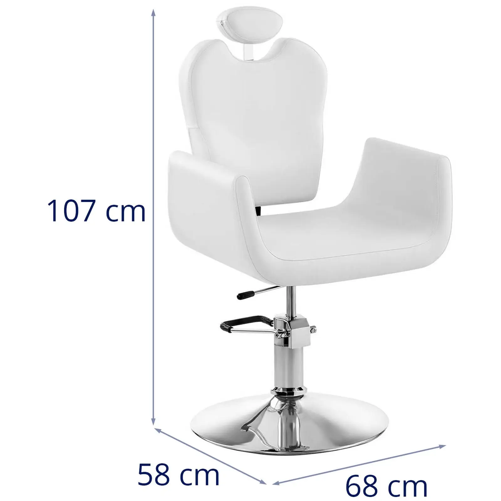 Kadeřnické křeslo Livorno White (Materiál: Ocel)