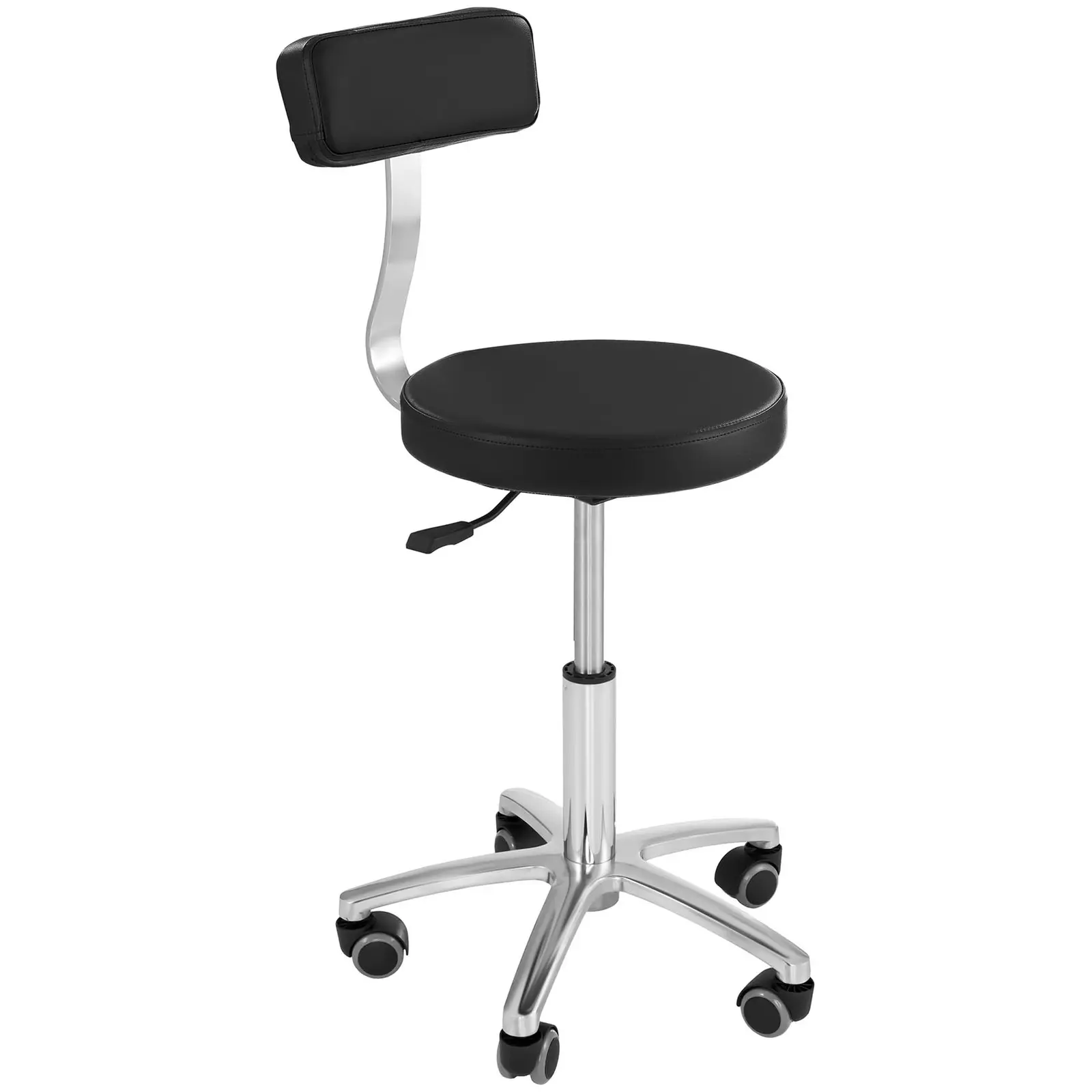 Otočná židle s opěradlem - 445–580 mm - 150 kg - Černá