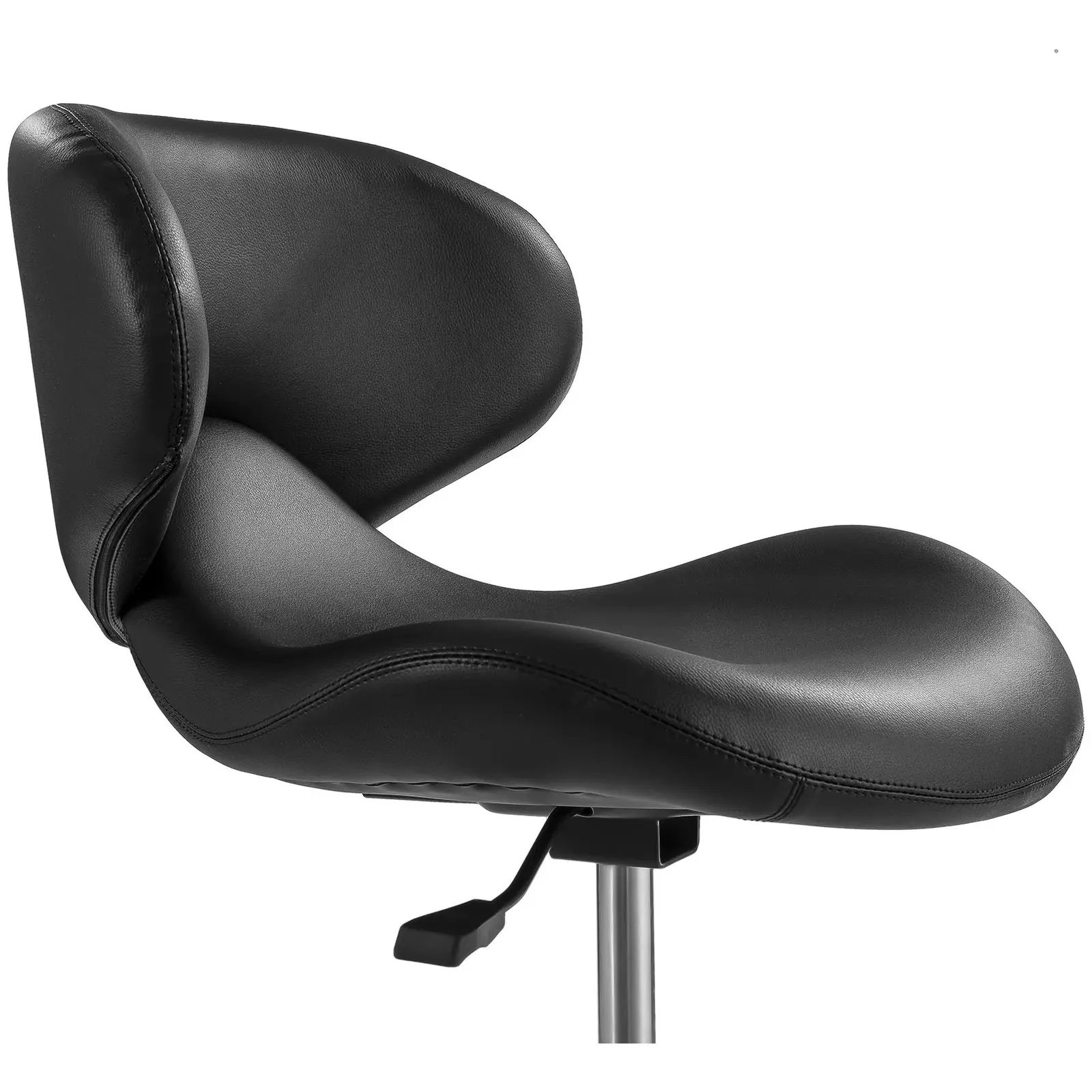 Otočná židle s opěradlem - 440–570 mm - 150 kg - Černá