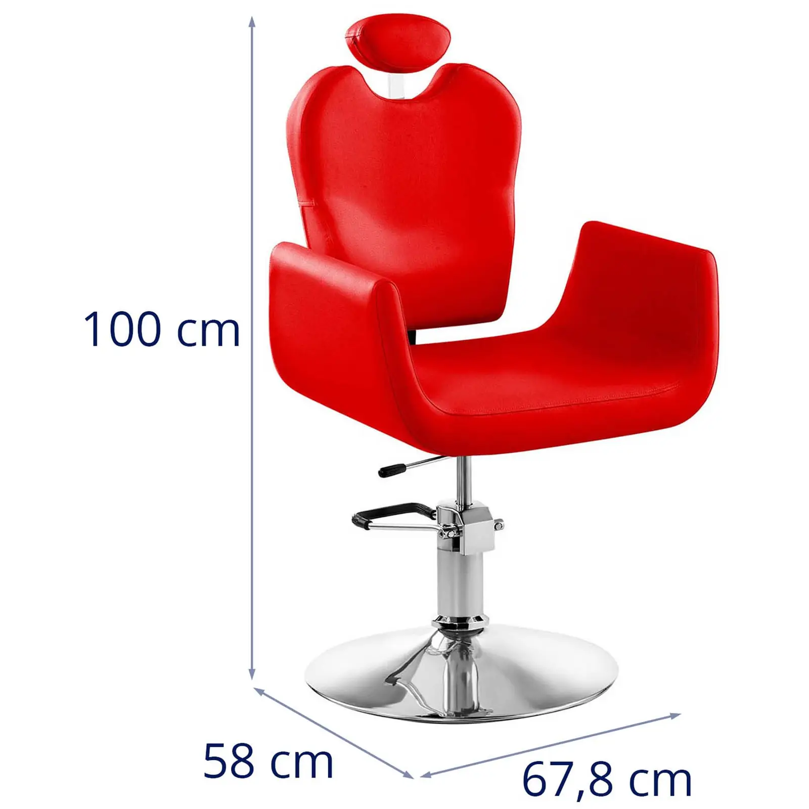 Kadeřnické křeslo Livorno červené (Velikost opěradla [mm]: 510 x 430)