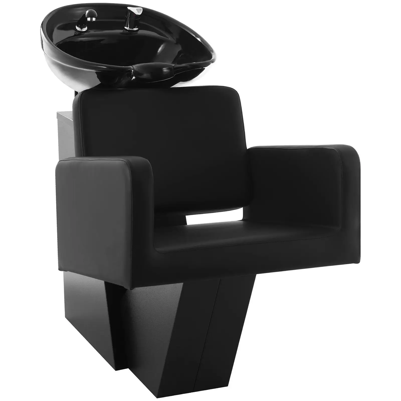 Levně Kadeřnický mycí box s křeslem 600 x 505 mm černý - Kadeřnická umyvadla physa