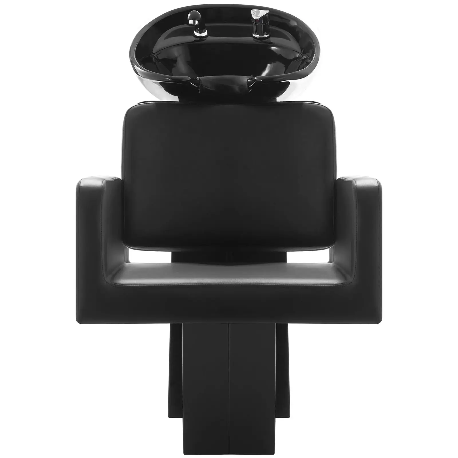Friseur Waschbecken mit Sessel - 600 x 505 mm -  Schwarz (Stärke Stahl: 1.07 mm)