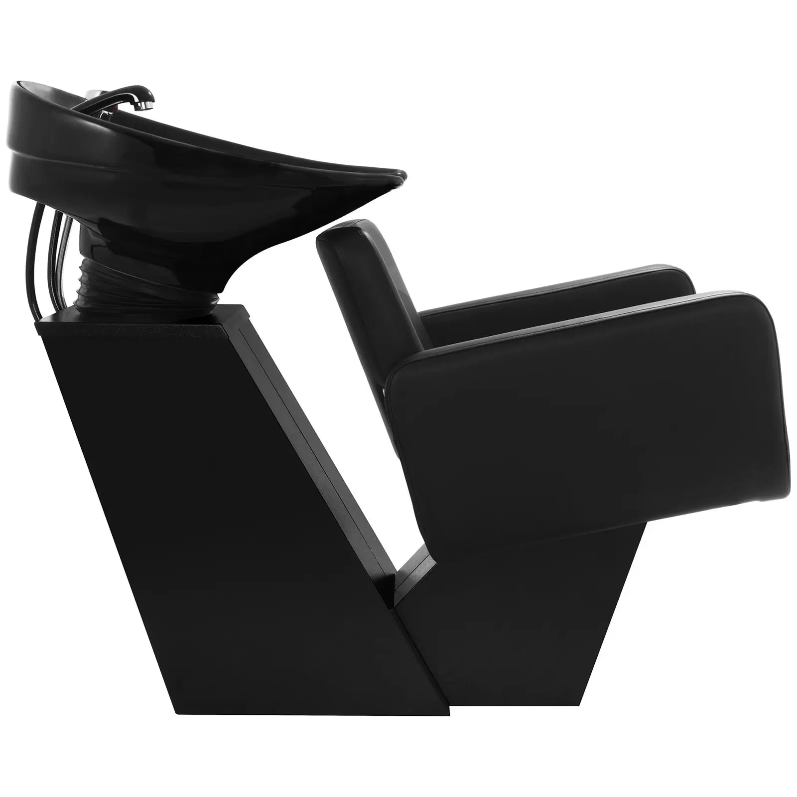 Friseur Waschbecken mit Sessel - 600 x 505 mm -  Schwarz (Länge Abflussrohr: 750 mm)