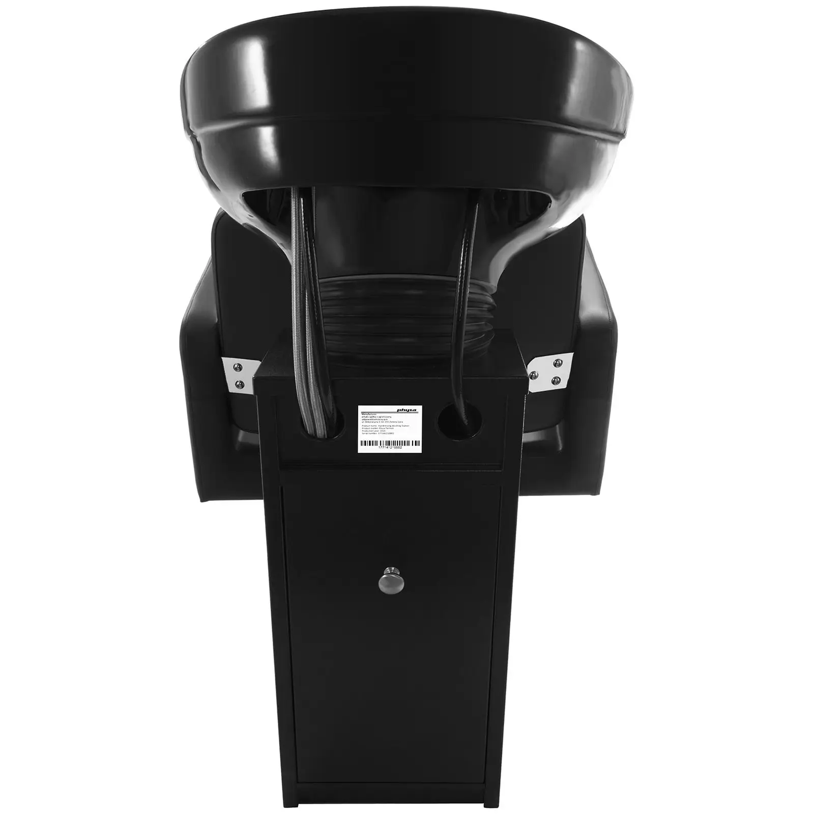 Friseur Waschbecken mit Sessel - 600 x 505 mm -  Schwarz (Länge Wasserrohre: 750 mm)